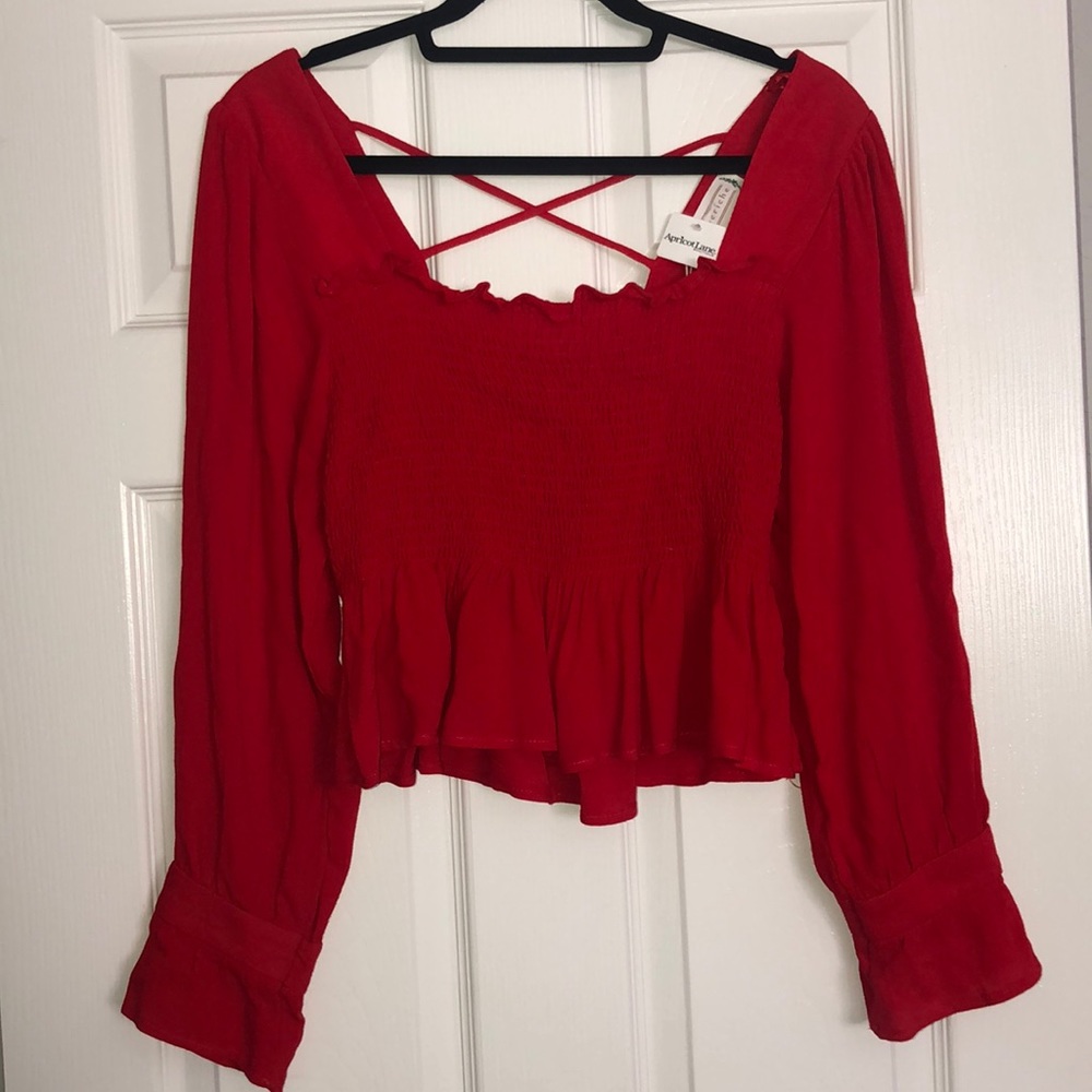 Red Smocked Top